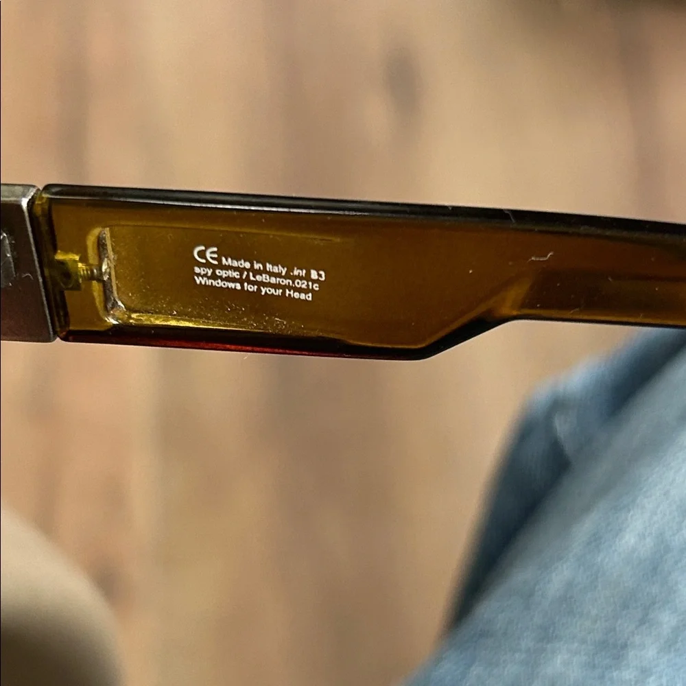 Spy Optic y2k La Baron Tortoiseshell Rectangle Sunglasses polarized Lenses !!